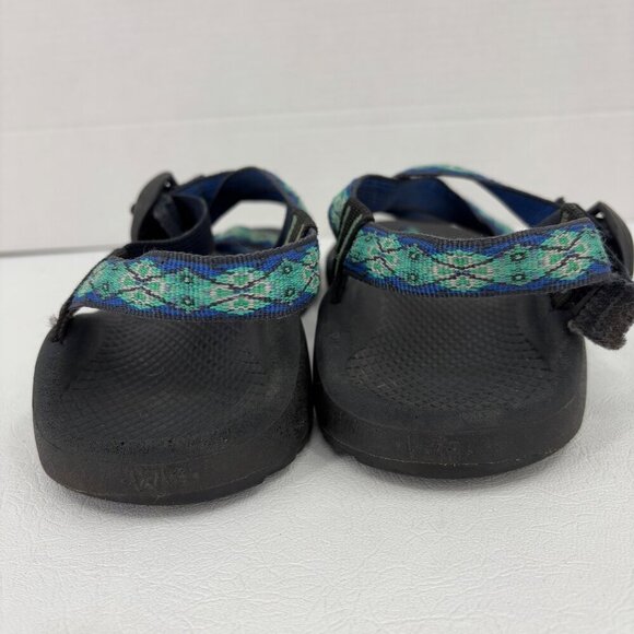 Chaco Classic Sport Sandals Womens Size 8 Blue Green Aztec Toe Wrap - Picture 6 of 7